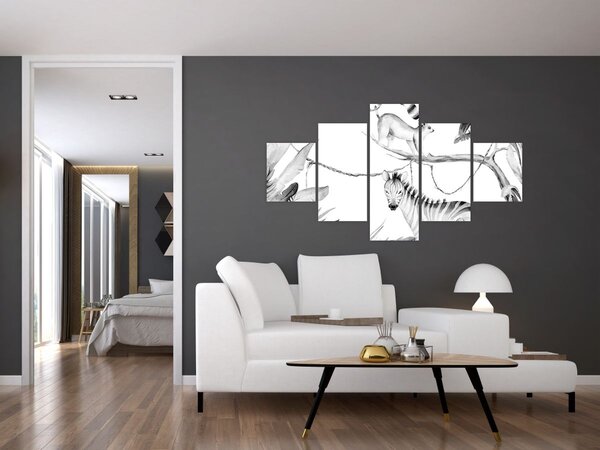 Obraz - Akvarelová džungle (125x70 cm)