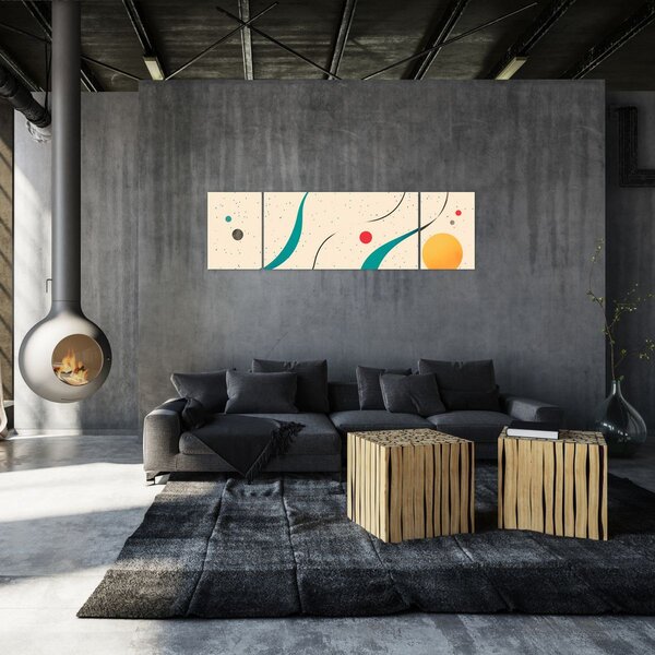 Obraz - Minimalistická barevná ilustrace (170x50 cm)