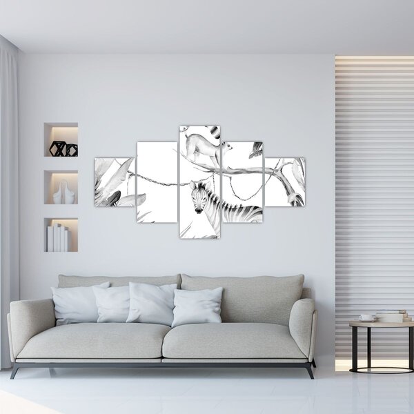 Obraz - Akvarelová džungle (125x70 cm)