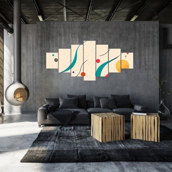 Obraz - Minimalistická barevná ilustrace (210x100 cm)