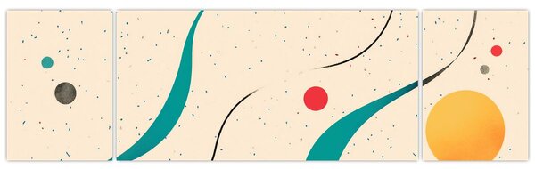 Obraz - Minimalistická barevná ilustrace (170x50 cm)