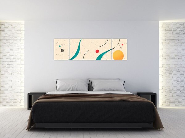 Obraz - Minimalistická barevná ilustrace (170x50 cm)