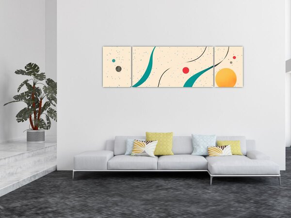 Obraz - Minimalistická barevná ilustrace (170x50 cm)
