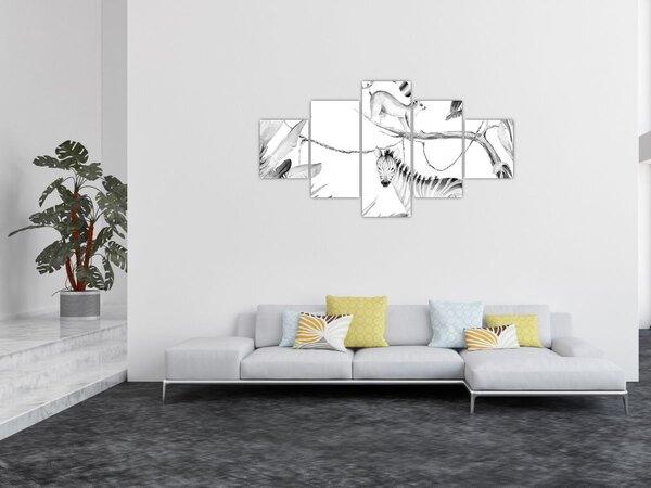 Obraz - Akvarelová džungle (125x70 cm)