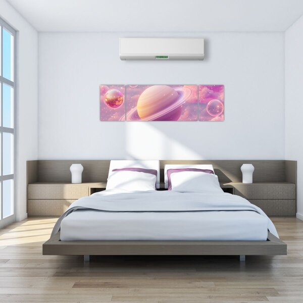 Obraz - Růžová planeta (170x50 cm)
