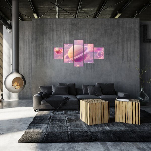 Obraz - Růžová planeta (125x70 cm)