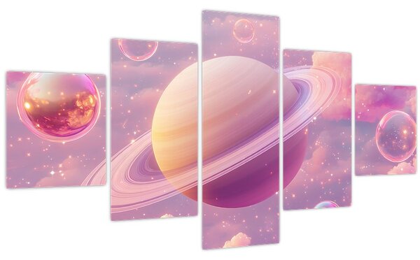 Obraz - Růžová planeta (125x70 cm)
