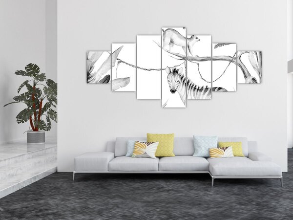 Obraz - Akvarelová džungle (210x100 cm)