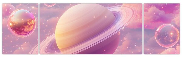 Obraz - Růžová planeta (170x50 cm)