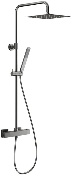KFA Armatura Logon Gun Metal Grey sprchová sada na stěnu s termostatem s dešťovou sprchou grafitová 5746-920-61
