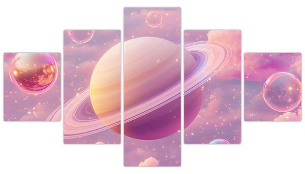Obraz - Růžová planeta (125x70 cm)