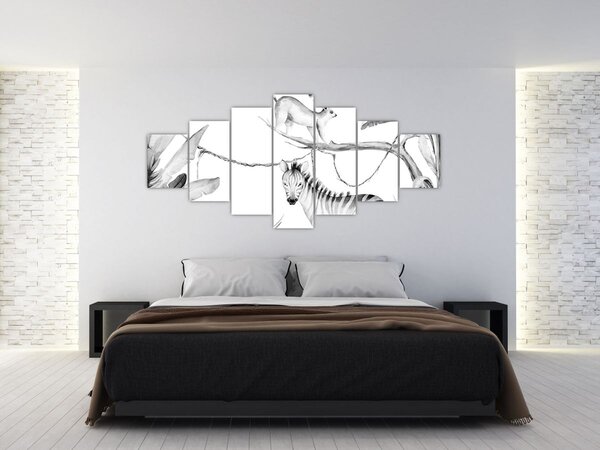 Obraz - Akvarelová džungle (210x100 cm)