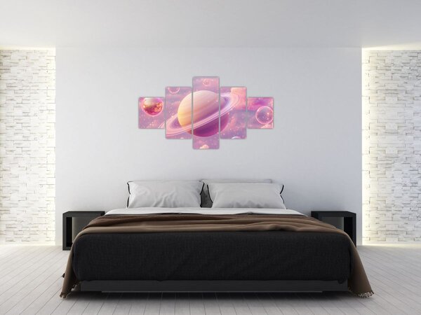 Obraz - Růžová planeta (125x70 cm)