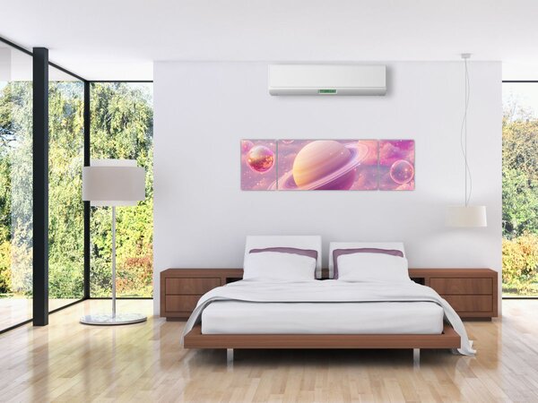 Obraz - Růžová planeta (170x50 cm)