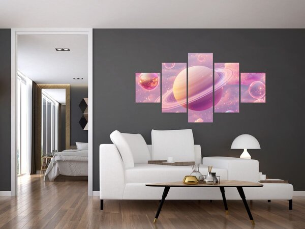 Obraz - Růžová planeta (125x70 cm)