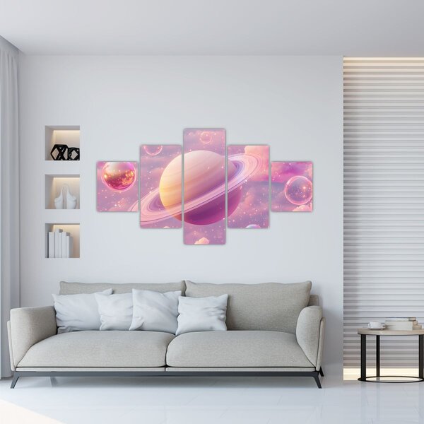 Obraz - Růžová planeta (125x70 cm)
