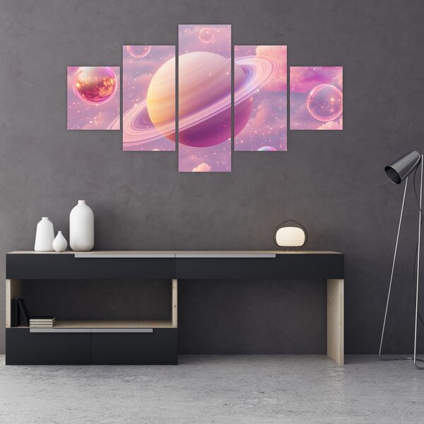 Obraz - Růžová planeta (125x70 cm)