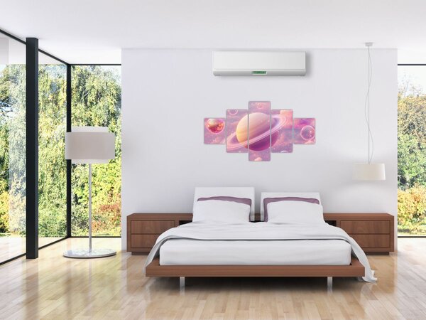 Obraz - Růžová planeta (125x70 cm)
