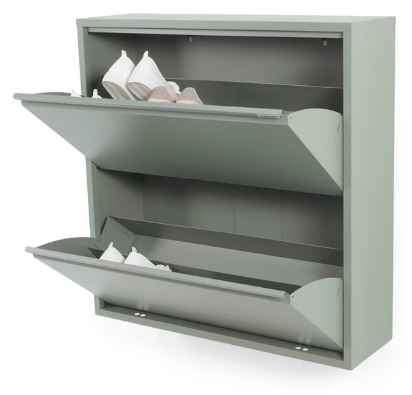 Šedozelený kovový výklopný botník 75x77,5x22,5 cm Billy – Spinder Design