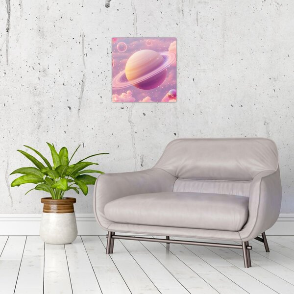 Obraz - Růžová planeta (30x30 cm)
