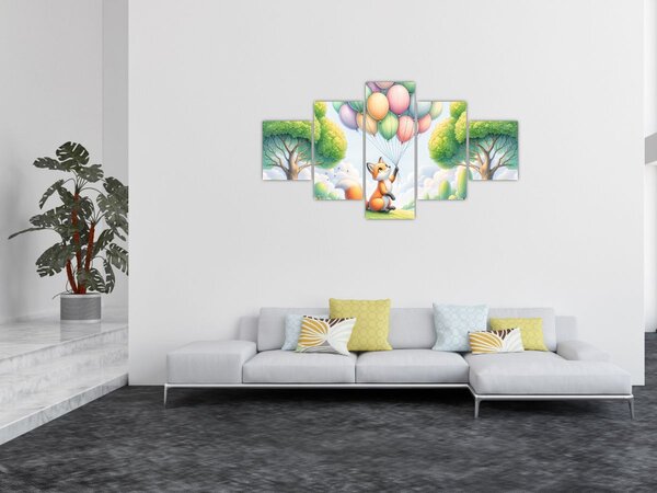 Obraz - Šťastná liška (125x70 cm)