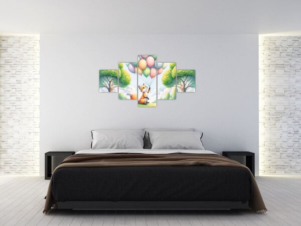 Obraz - Šťastná liška (125x70 cm)