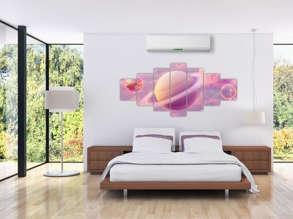 Obraz - Růžová planeta (210x100 cm)