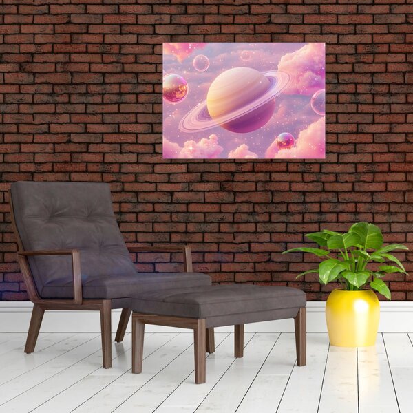 Obraz - Růžová planeta (70x50 cm)