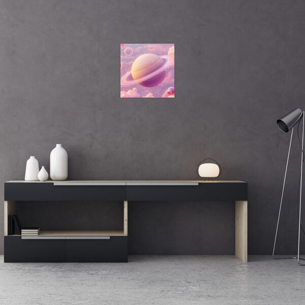 Obraz - Růžová planeta (30x30 cm)