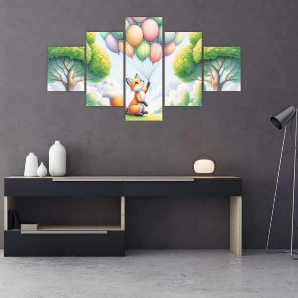 Obraz - Šťastná liška (125x70 cm)