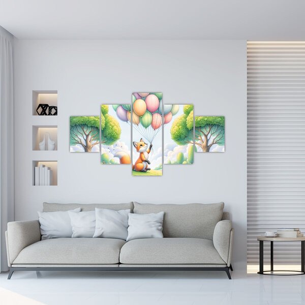 Obraz - Šťastná liška (125x70 cm)