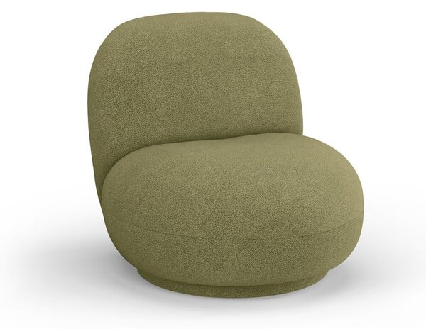 Zelené křeslo z textilie bouclé Chuck – Micadoni Home