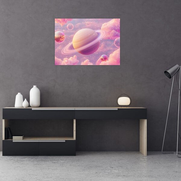 Obraz - Růžová planeta (70x50 cm)
