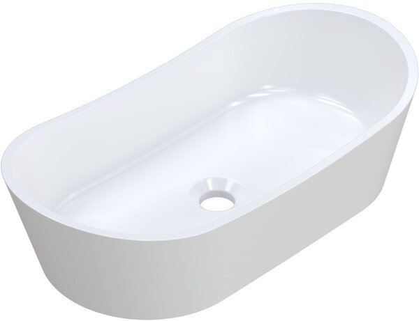 Ruvetti Arina umyvadlo 60x30 cm oválné na pult bílá lesk DOL_ARI6030