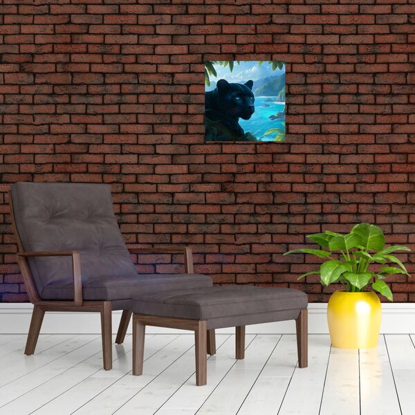 Obraz - Černý panter v džungli (30x30 cm)