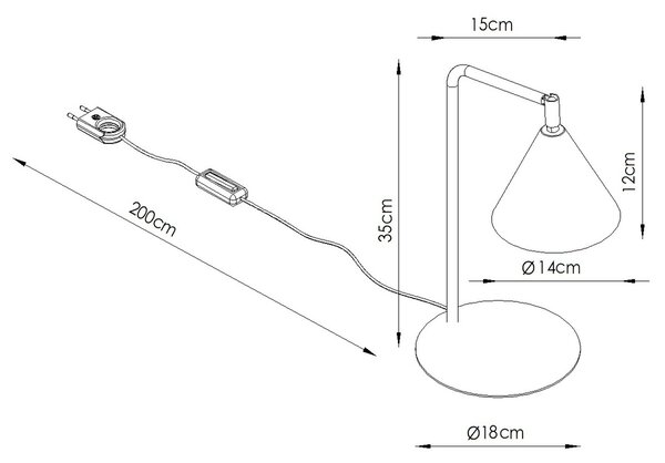 Sollux Lighting Stolní lampa NOX bílá