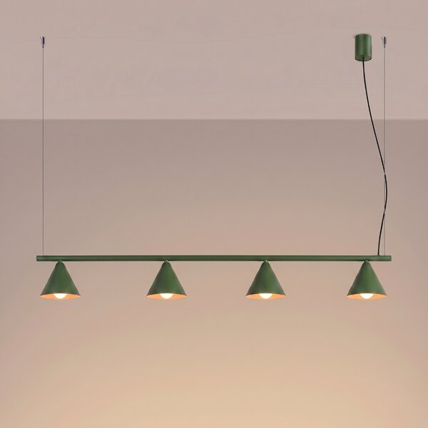 Sollux Lighting Lustr NOX 4L olivově zelený