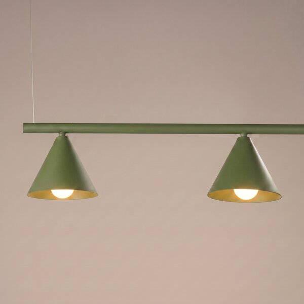 Sollux Lighting Lustr NOX 4L olivově zelený