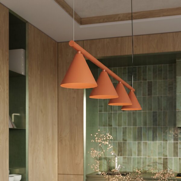 Sollux Lighting Lustr NOX 4L okrově červený