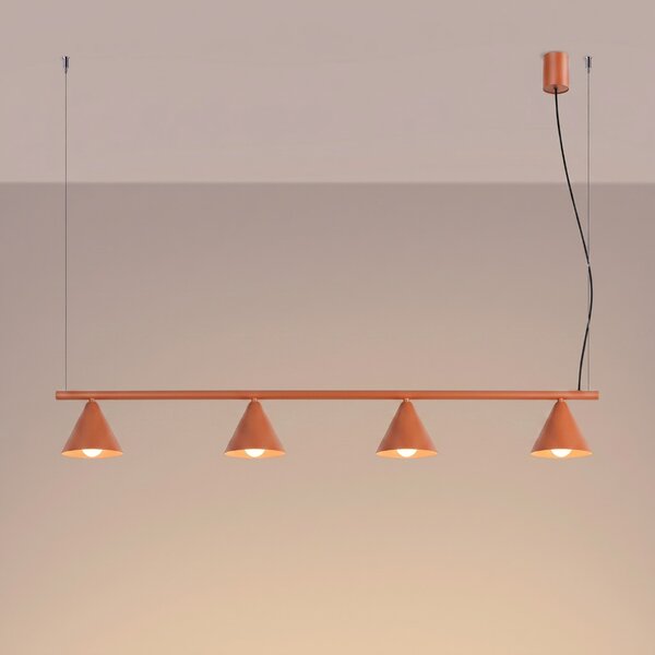 Sollux Lighting Lustr NOX 4L okrově červený