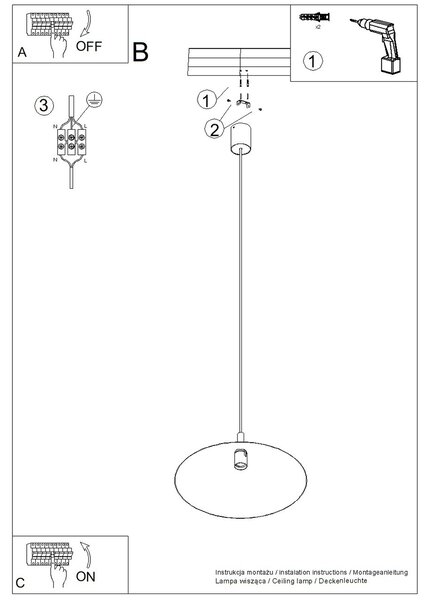 Sollux Lighting Závěsné svítidlo NOX 40 černé