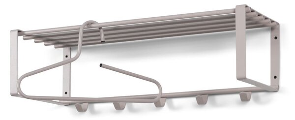 Taupe kovový nástěnný věšák s poličkou 70 cm Rex – Spinder Design