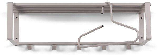 Taupe kovový nástěnný věšák s poličkou 70 cm Rex – Spinder Design