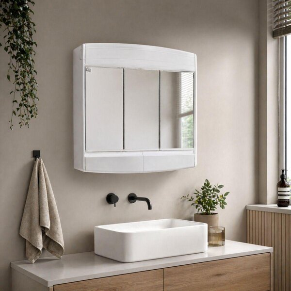 Zrcadlová skříňka Sieper Topas eco 60 x 18 x 53 cm, bílá, 3dveřová, LED, IP 20