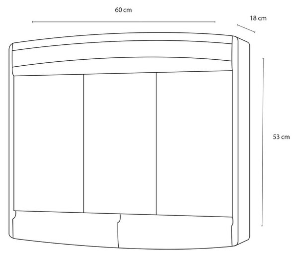 Zrcadlová skříňka Sieper Topas eco 60 x 18 x 53 cm, bílá, 3dveřová, LED, IP 20