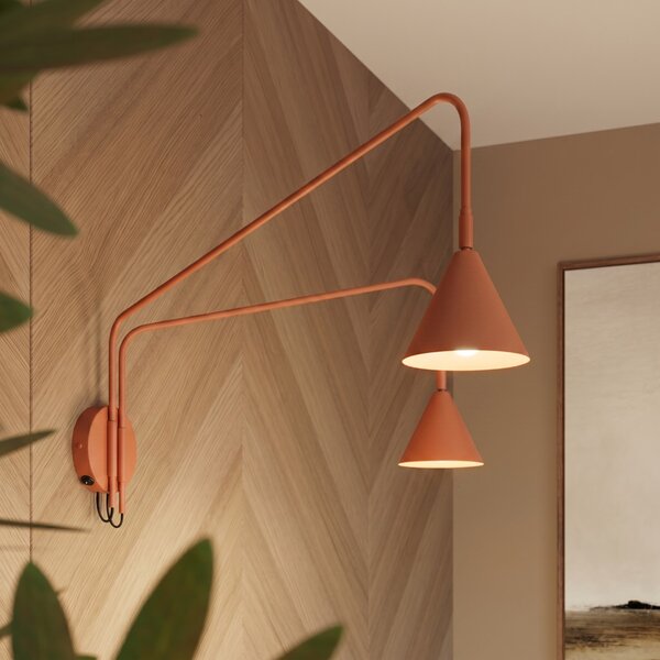 Sollux Lighting Nástěnné svítidlo NOX 2 okrově červené s vypínačem