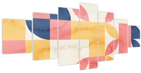 Obraz - Abstrakce s retro vzory (210x100 cm)