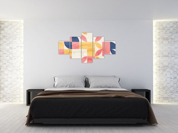 Obraz - Abstrakce s retro vzory (125x70 cm)