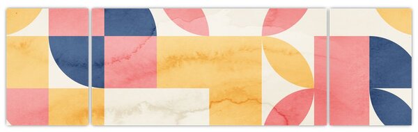 Obraz - Abstrakce s retro vzory (170x50 cm)