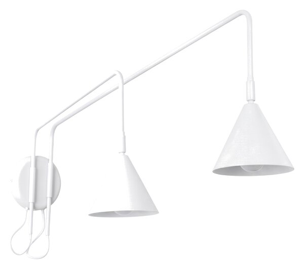 Sollux Lighting Nástěnné svítidlo NOX 2 bílé s vypínačem